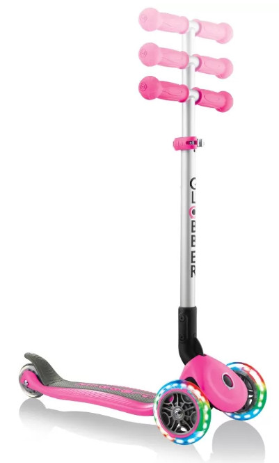 Самокат Globber Primo Foldable Lights розовый (432-110)