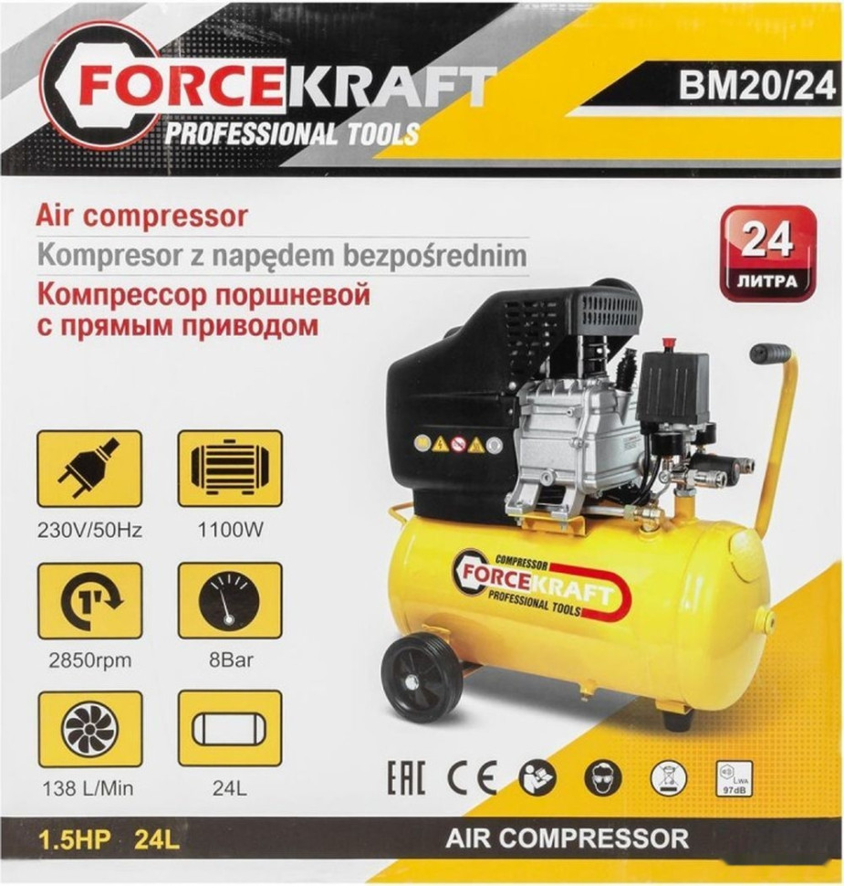 Компрессор ForceKraft FK-BM20/24