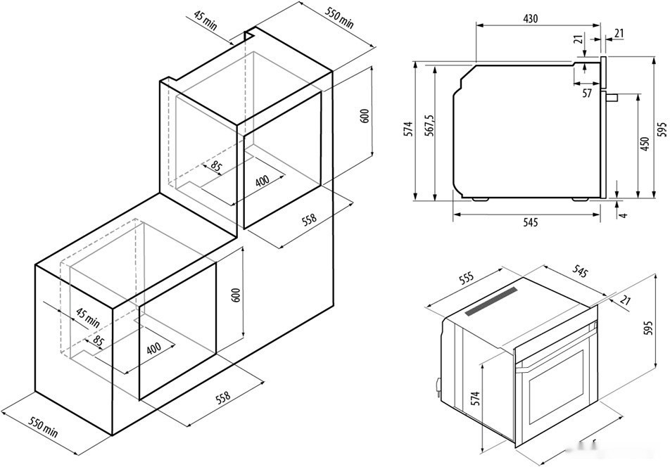 Духовой шкаф Krona Essenza 60 S