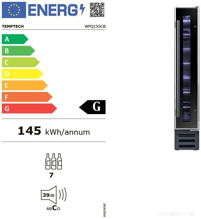 Винный шкаф Temptech WPQ15SCB Винный шкаф Temptech WPQ15SCB