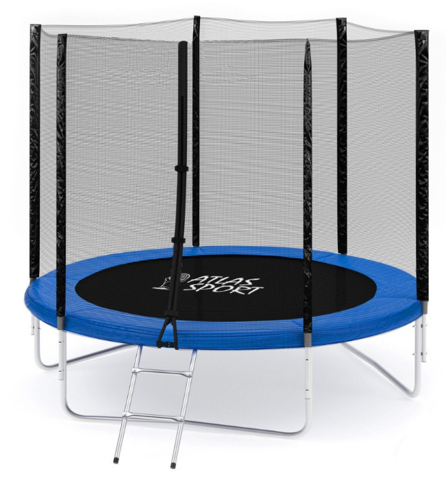 Батут Atlas Sport 252 см - 8ft Basic с внешней сеткой и лестницей