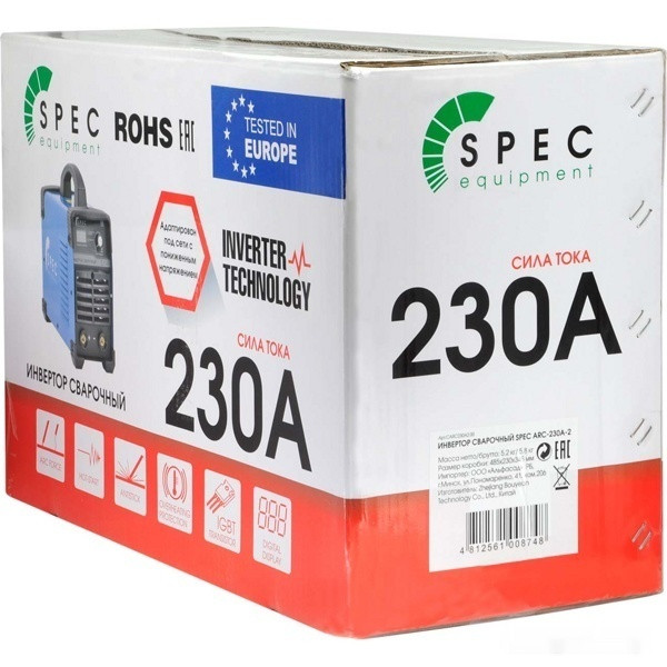 Сварочный инвертор Spec ARC-230A-3 Сварочный инвертор Spec ARC-230A-3