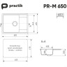 Кухонная мойка Practik PR-M 650-004 (черный оникс)