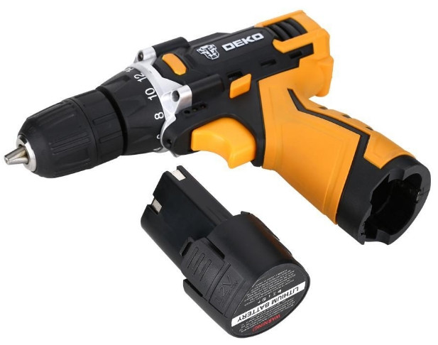 Дрель-шуруповерт Deko DKCD12FU-Li SET 104 063-4112 (с 1-м АКБ, кейс, оснастка) Дрель-шуруповерт Deko DKCD12FU-Li SET 104 063-4112 (с 1-м АКБ, кейс, оснастка)