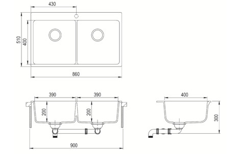 Кухонная мойка AquaSanita Magna SQM 200 710 AW alba