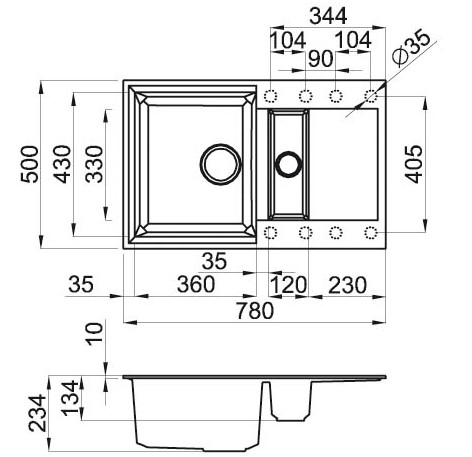 Кухонная мойка Elleci Easy 325 Nero 40