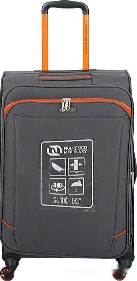Чемодан-спиннер Francesco Molinary 270-29111/3-24 (серый)