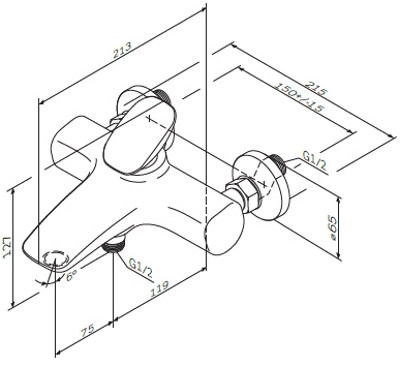 Смеситель Am.Pm Spirit V2.0 F70A10000 для ванны с душем