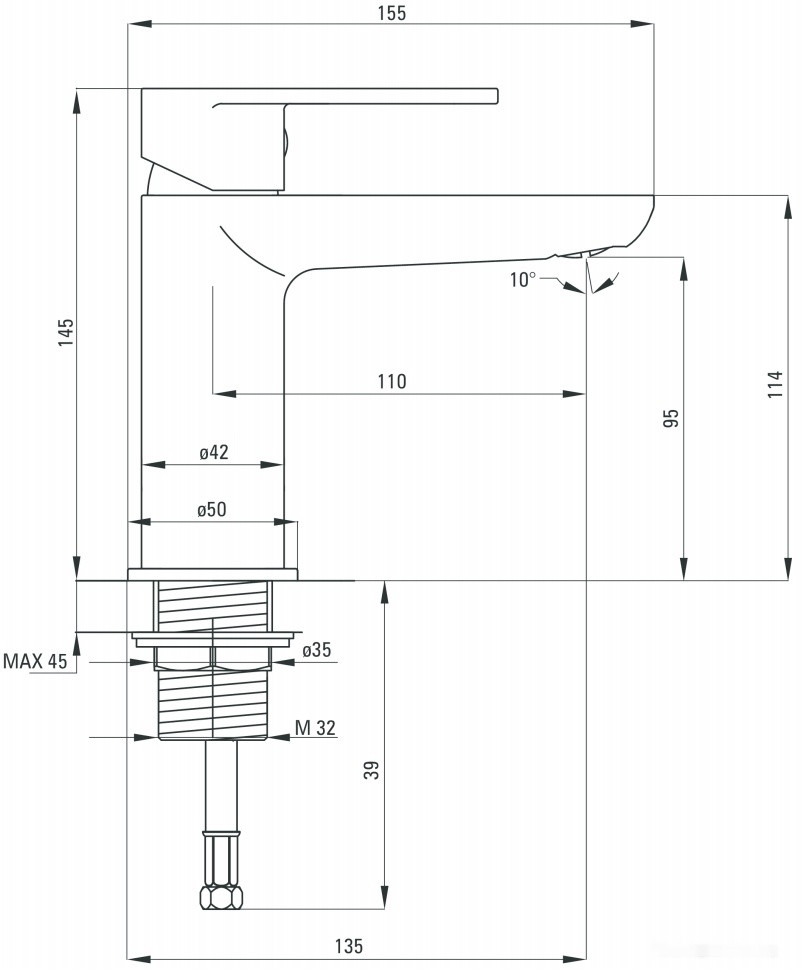 Смеситель Deante Alpinia BGA 021M