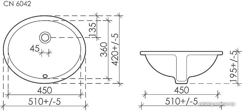 Умывальник Ceramica Nova Element CN6042 Умывальник Ceramica Nova Element CN6042