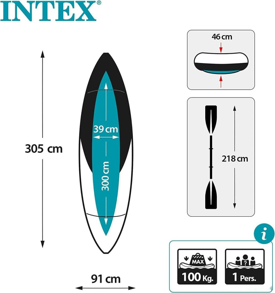 Надувная лодка INTEX Excursion Pro K1 Kayak Надувная лодка INTEX Excursion Pro K1 Kayak