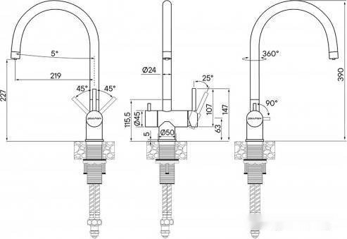 Смеситель Paulmark Heller He213218-401 (антрацит) Смеситель Paulmark Heller He213218-401 (антрацит)