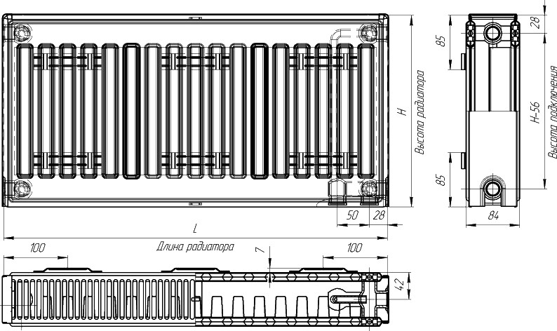 Радиатор Лидея ЛК 21-506 тип 21 500x600