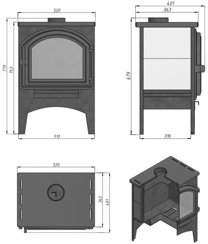 Печь-камин Везувий В8