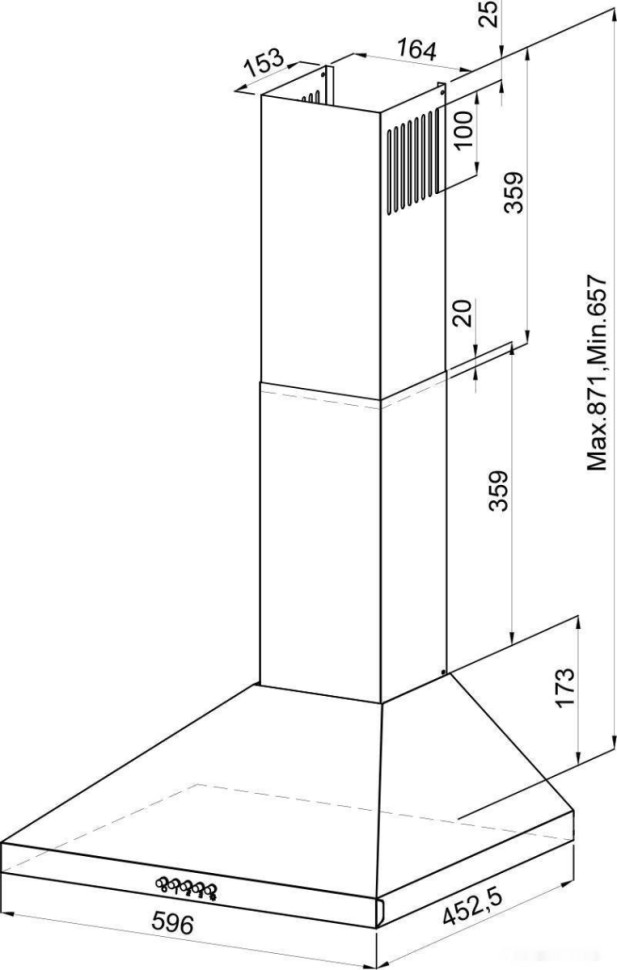 Вытяжка LEX Briz 600 (нержавеющая сталь)