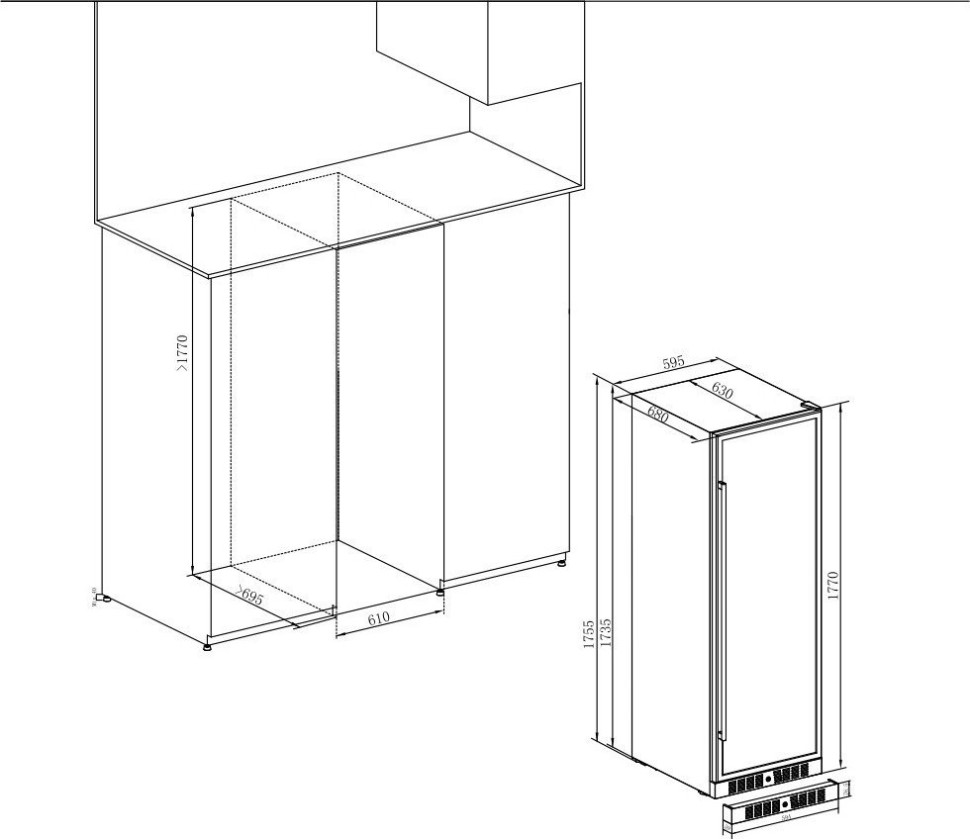 Винный шкаф Temptech ST180DRB Винный шкаф Temptech ST180DRB