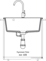 Кухонная мойка GranFest QUARZ GF-UR-658 (черный)