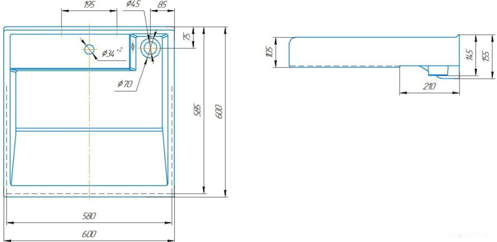 Умывальник Kirovit Престиж 60 Умывальник Kirovit Престиж 60