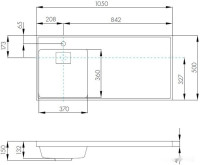 Умывальник Акватон Лондри 105 1A72833KLH01L