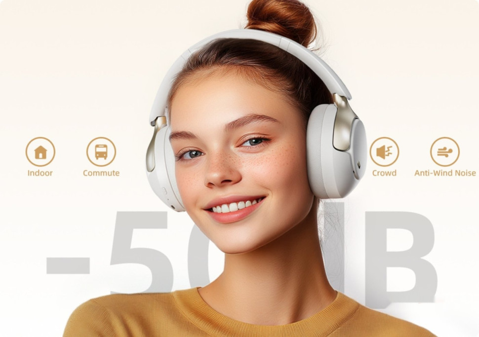 Наушники QCY H3 Pro (бежевый) Наушники QCY H3 Pro (бежевый)