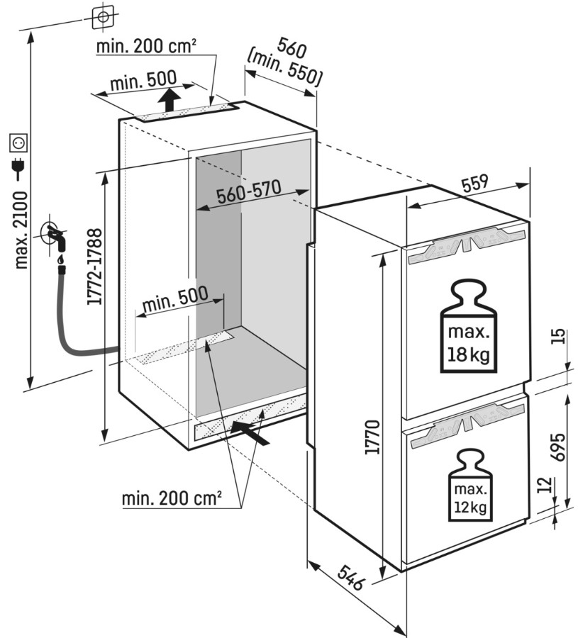 Встраиваемый холодильник Liebherr ICNd 5173 Peak NoFrost Встраиваемый холодильник Liebherr ICNd 5173 Peak NoFrost