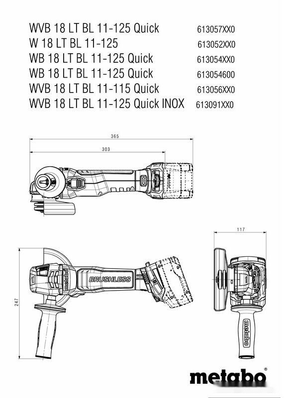Угловая шлифмашина Metabo WB 18 LT BL 11-125 Quick 613054650 (с 2-мя АКБ, кейс) Угловая шлифмашина Metabo WB 18 LT BL 11-125 Quick 613054650 (с 2-мя АКБ, кейс)