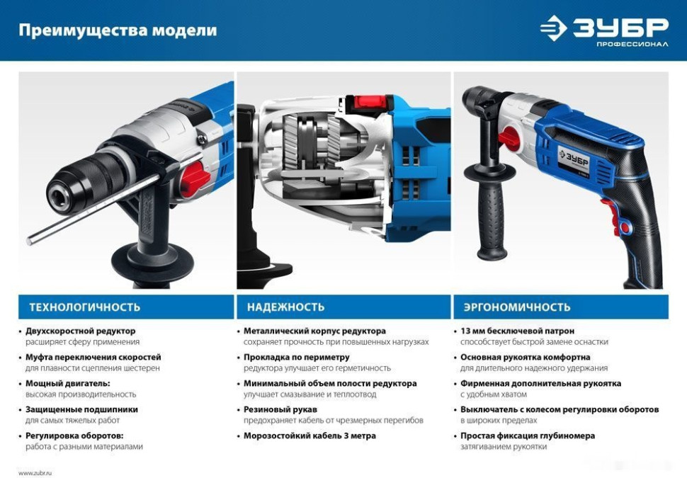 Безударная дрель ЗУБР Д-П900-2 Безударная дрель ЗУБР Д-П900-2