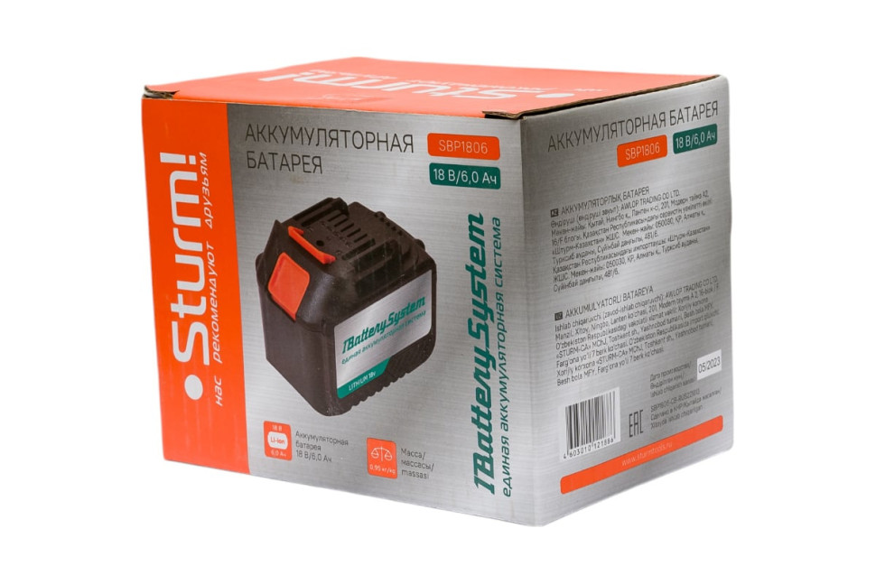 Аккумулятор для инструмента Sturm SBP1806 (18В/6 Ah) Аккумулятор для инструмента Sturm SBP1806 (18В/6 Ah)