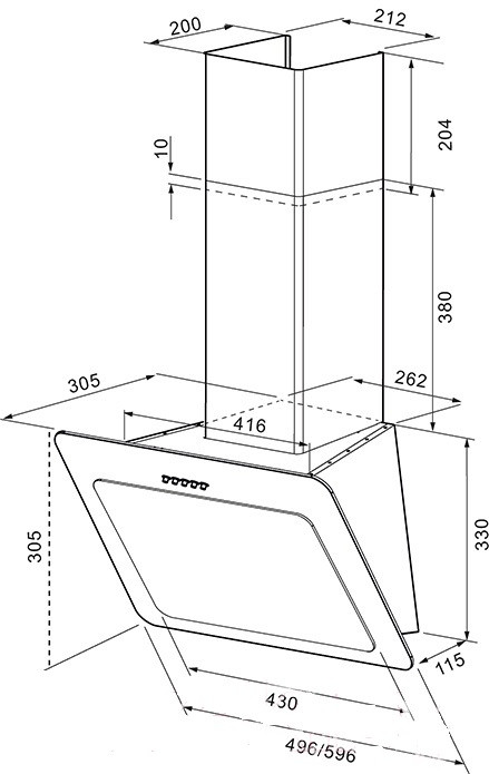 Вытяжка Krona Liva 600 S (Black)