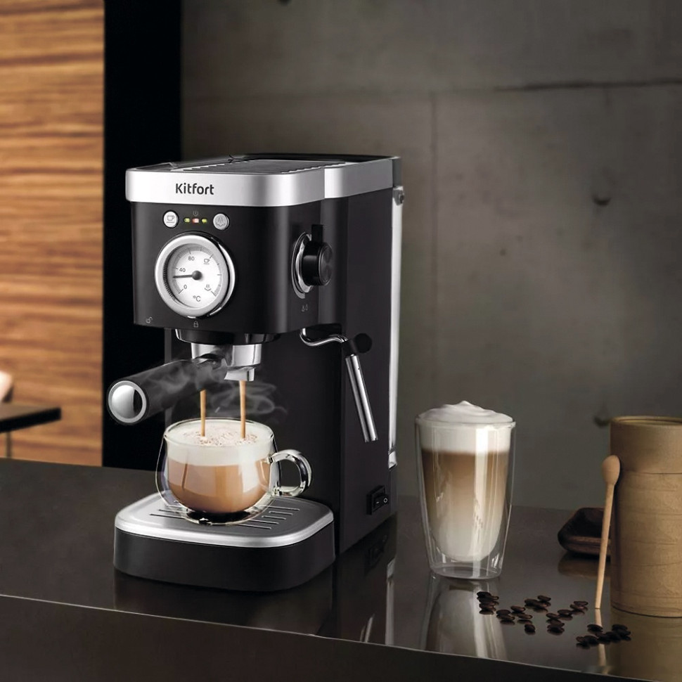 Рожковая помповая кофеварка Kitfort KT-788 Рожковая помповая кофеварка Kitfort KT-788