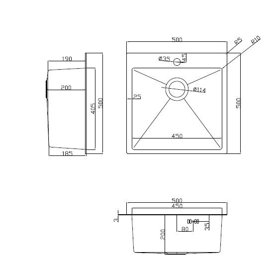 Кухонная мойка ARFEKA ECO AR 500*500 GOLD PVD NANO