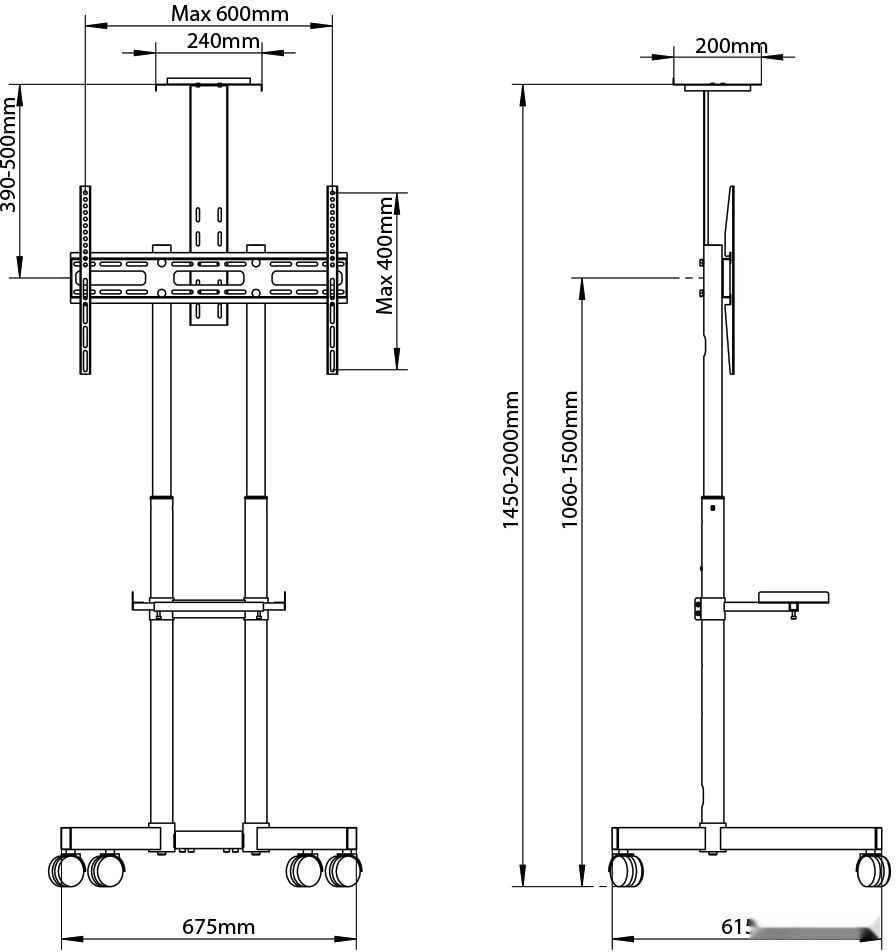 Кронштейн Arm Media PT-Stand-8 (черный)