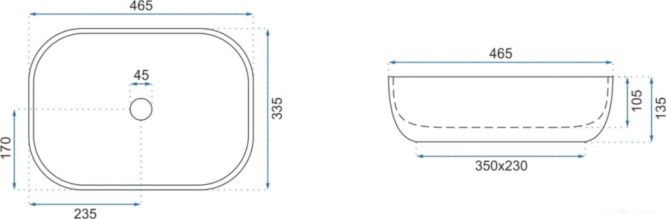 Умывальник Rea Livia (камень матовый) Умывальник Rea Livia (камень матовый)