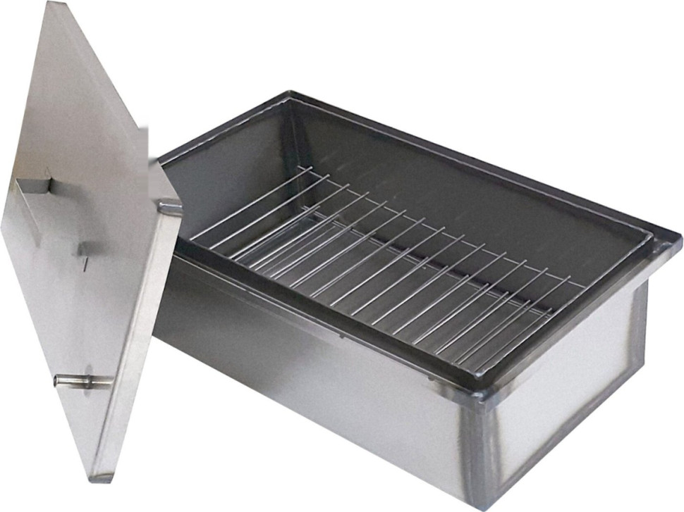 Коптильня НПО Кедр С гидрозатвором и поддоном 490x290x190мм К2-1.5НГЗ (1.5мм, нержавеющая сталь)
