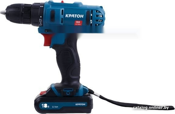Дрель-шуруповерт Кратон CD-18-Li-2.0 31101057 (с 2-мя АКБ 2 Ач, кейс, оснастка)