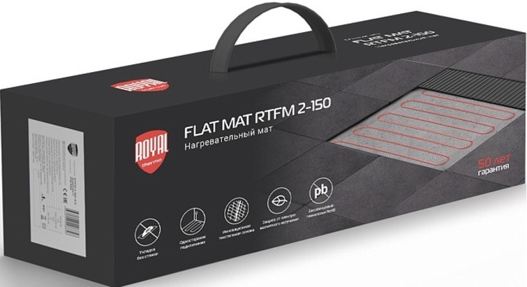 Теплый пол Royal Thermo Flat Mat RTFM 2-150-3 3 кв.м. 450 Вт Теплый пол Royal Thermo Flat Mat RTFM 2-150-3 3 кв.м. 450 Вт