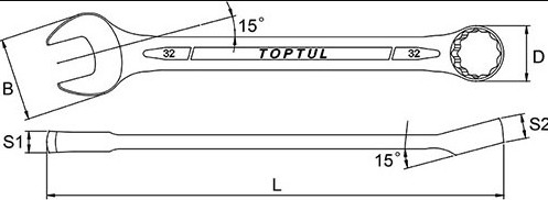 Набор ключей Toptul AAEB6060 1 предмет Набор ключей Toptul AAEB6060 1 предмет