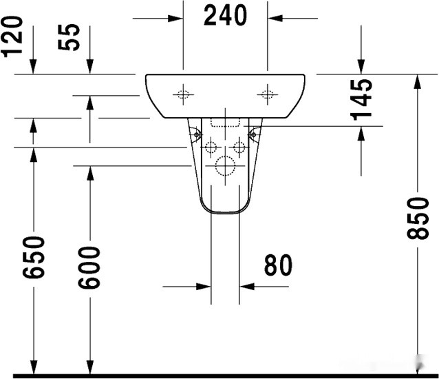 Умывальник Duravit D-Code 45x34 (07054500002) Умывальник Duravit D-Code 45x34 (07054500002)