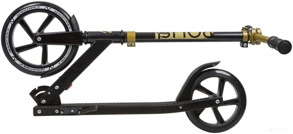 Самокат Novatrack Polis 230 Pro Rubber 230.POLIS.GD20 (черный/золотистый) Самокат Novatrack Polis 230 Pro Rubber 230.POLIS.GD20 (черный/золотистый)