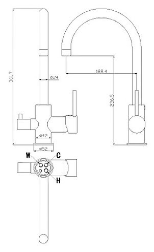 Смеситель Rossinka Silvermix Z35-28 Смеситель Rossinka Silvermix Z35-28