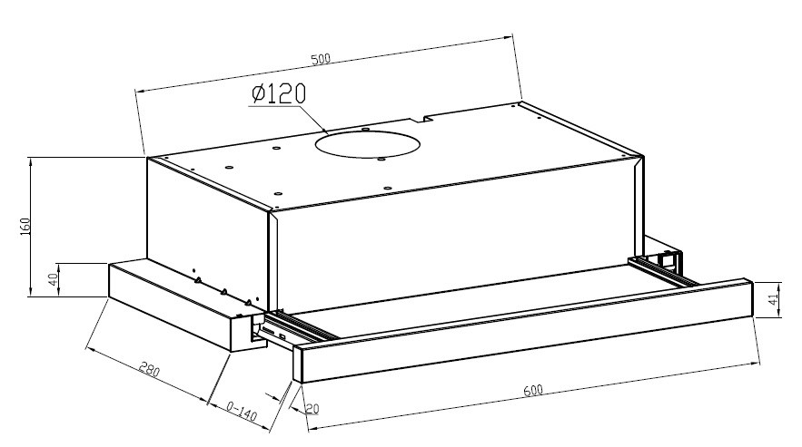 Вытяжка LEX HUBBLE 2M 600 WHITE