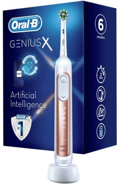 Электрическая зубная щетка Oral-B Genius X Cross Action D706.513.6 (розовое золото) Электрическая зубная щетка Oral-B Genius X Cross Action D706.513.6 (розовое золото)