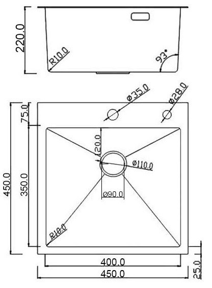 Кухонная мойка Roxen Simple 560220-45 сатин Кухонная мойка Roxen Simple 560220-45 сатин