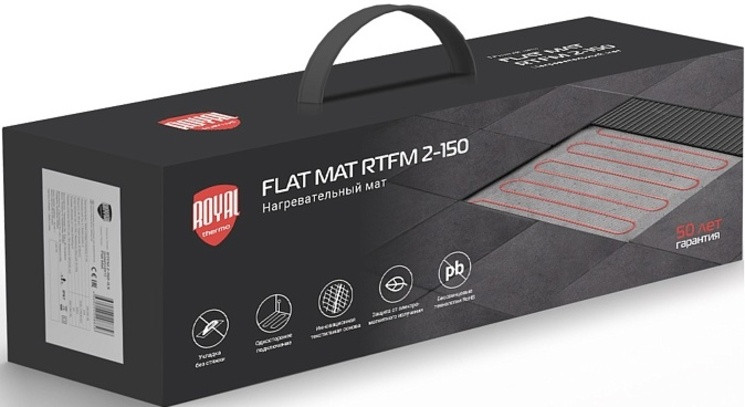 Теплый пол Royal Thermo Flat Mat RTFM 2-150-2.5 2.5 кв.м. 375 Вт Теплый пол Royal Thermo Flat Mat RTFM 2-150-2.5 2.5 кв.м. 375 Вт
