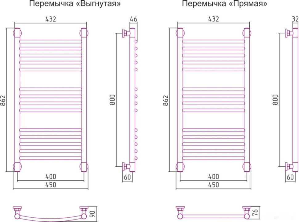 Полотенцесушитель Сунержа Богема+ 800x400 071-0220-8040