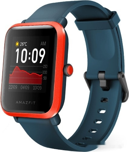 Умные часы Amazfit Bip S (красно-оранжевый/темно-синий)