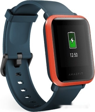 Умные часы Amazfit Bip S (красно-оранжевый/темно-синий)