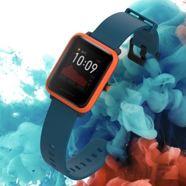 Умные часы Amazfit Bip S (красно-оранжевый/темно-синий)