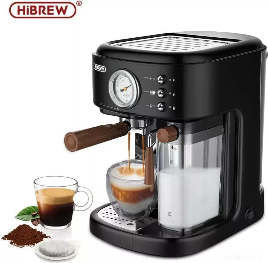 Рожковая кофеварка Hibrew CM5411A-GS (черный) Рожковая кофеварка Hibrew CM5411A-GS (черный)