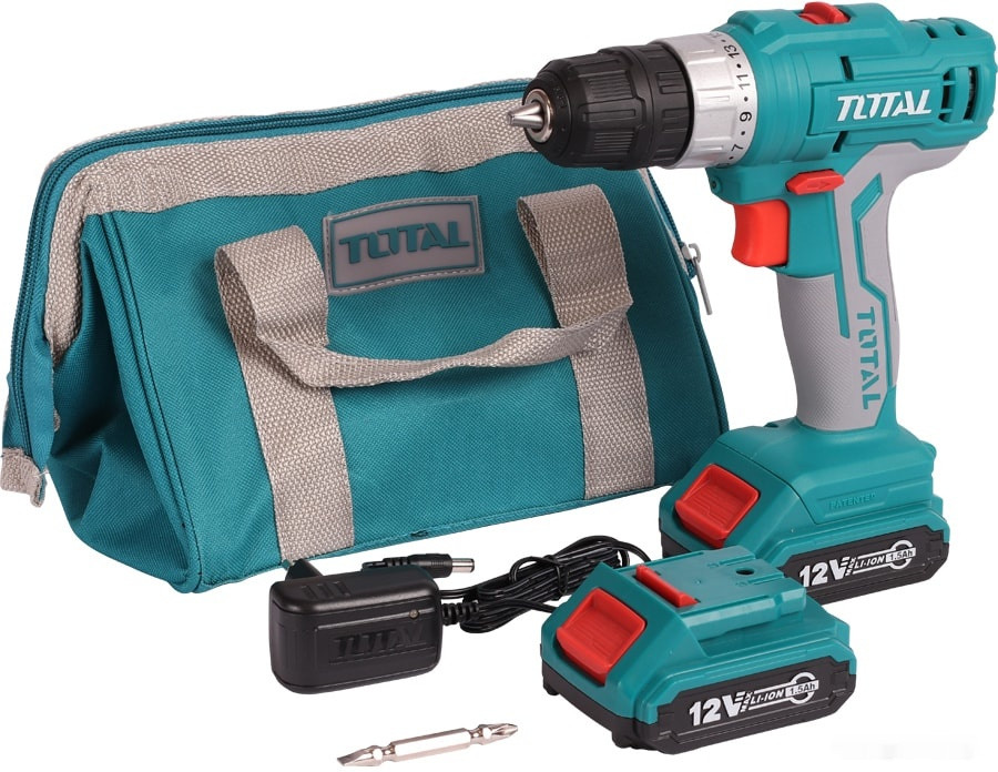 Дрель-шуруповерт Total TDLI1222 (с 2-мя АКБ, кейс) Дрель-шуруповерт Total TDLI1222 (с 2-мя АКБ, кейс)